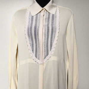 Vintage Azzedine Alaia IVORY Knit Rayon/Viscose Cocktail High Low Midi Dress