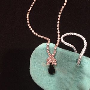 BEAUTIFUL BLUE SAPPHIRE AND CZ NECKLACE.