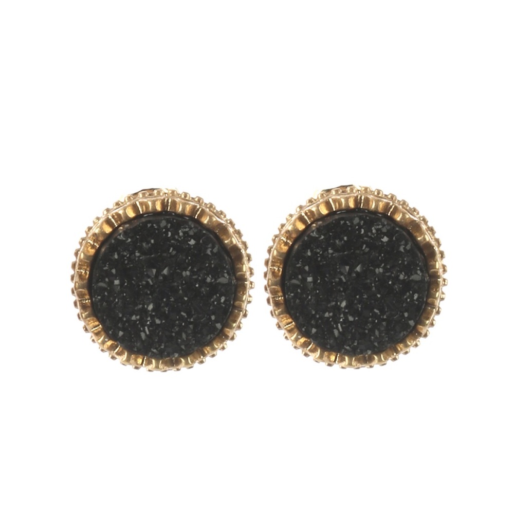 | BLACK DRUZY STUDS | - Picture 4 of 6