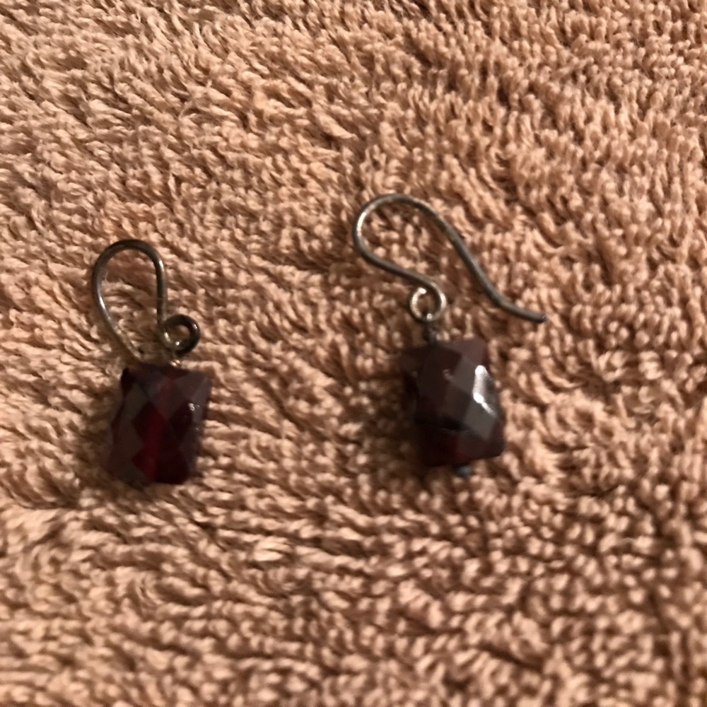 Red garnet earrings