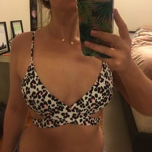 Show Me Your MuMu leopard print bikini top