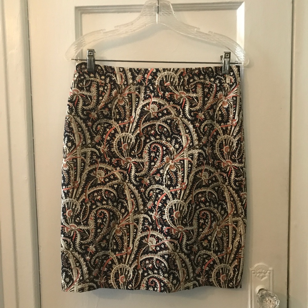 J.Crew No. 2 Pencil Skirt in Paisley petite