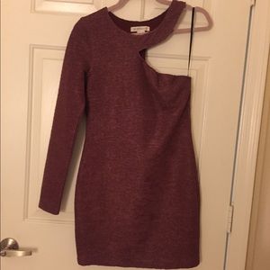 BCBGeneration One shoulder long sleeve short dress