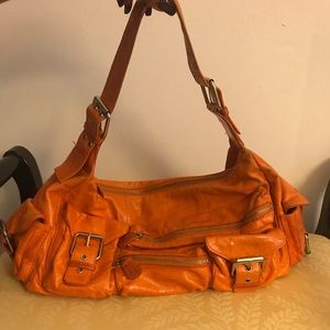 Orange Leather Purse