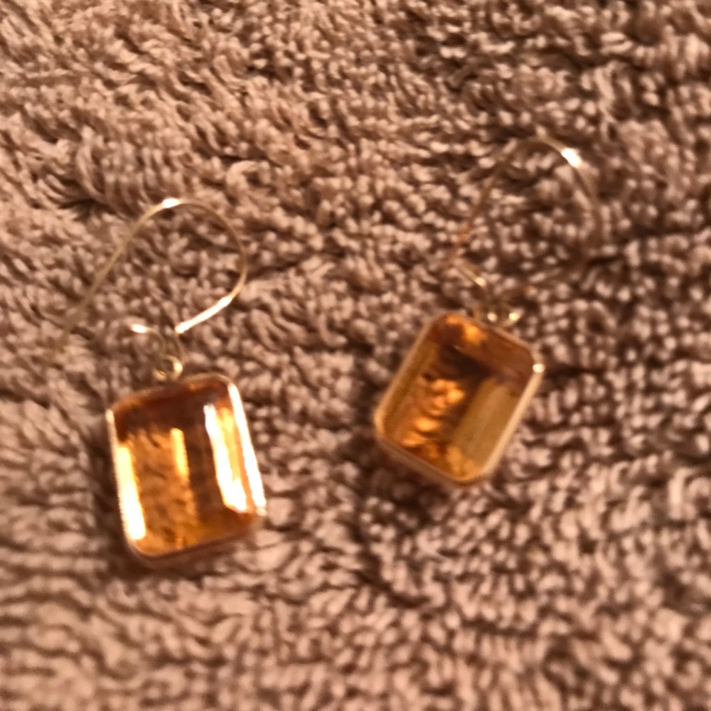 14k yellow gold yellow topaz earrings