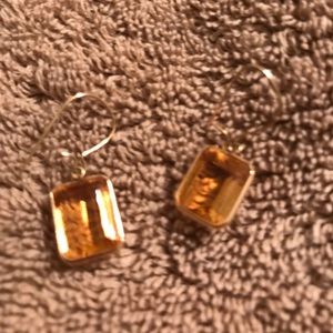 14k yellow gold yellow topaz earrings