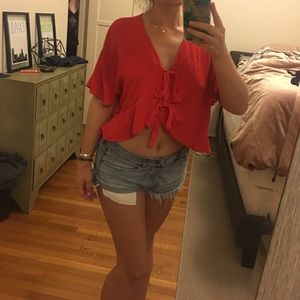 ASOS ruffle crop top US 8 M/L