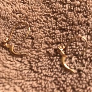 Yellow gold diamond lever back earrings
