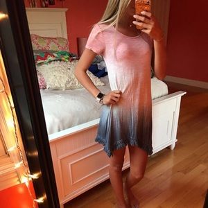 Boutique ombré fringe dress