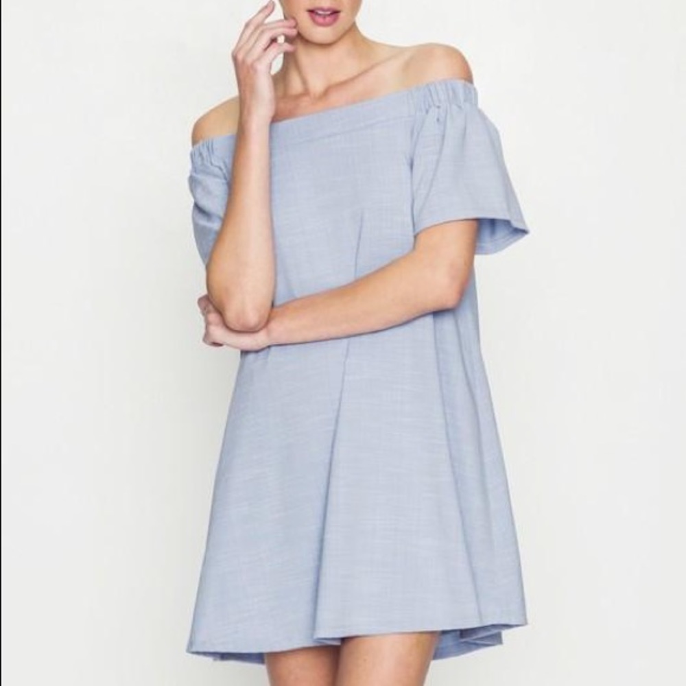 Short Bell Off the Shoulder Sleeve Dress.