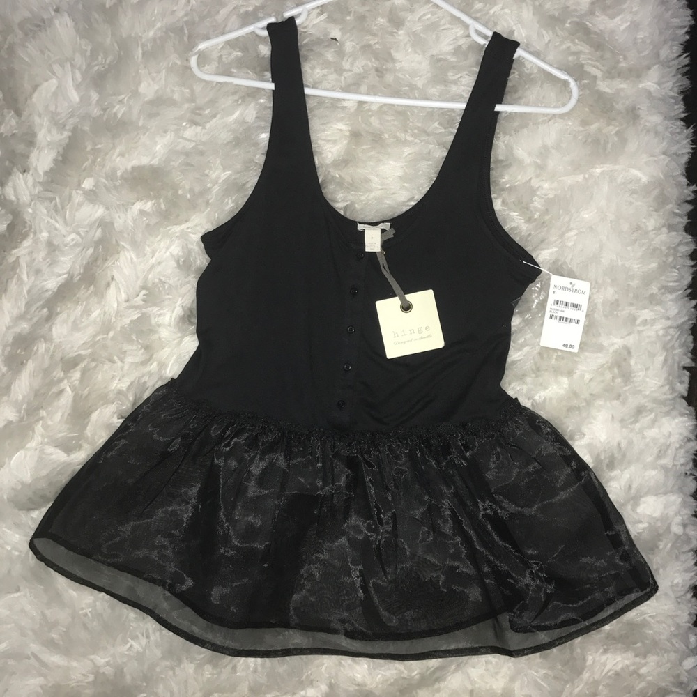 Hinge Satin Strap Lace Tank