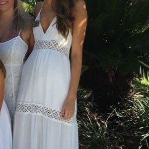 White Beachy halter maxi dress