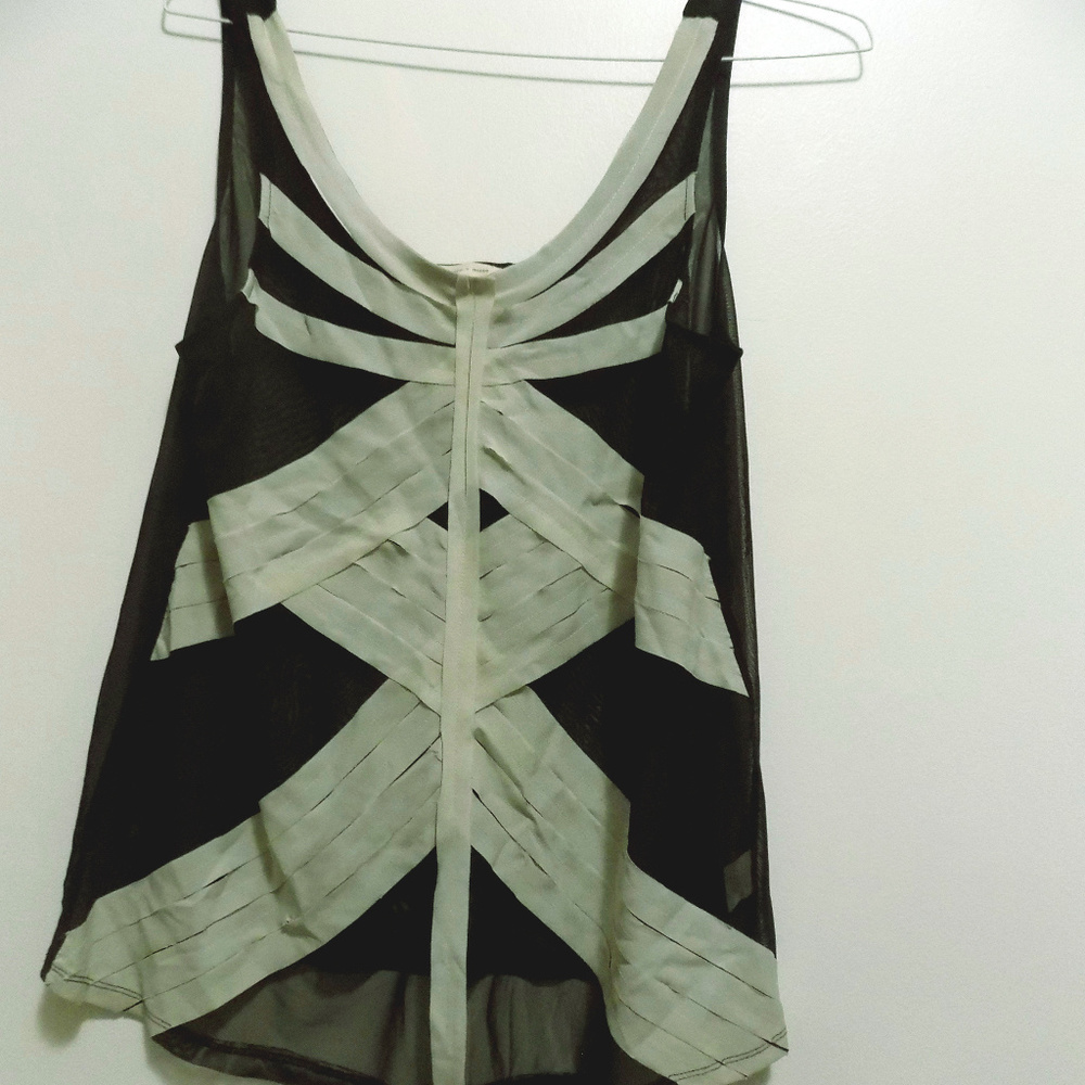 Unique Mesh Black and White Tribal Tank Top