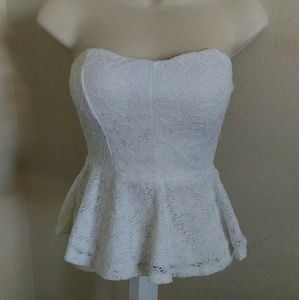 White strapless blouse