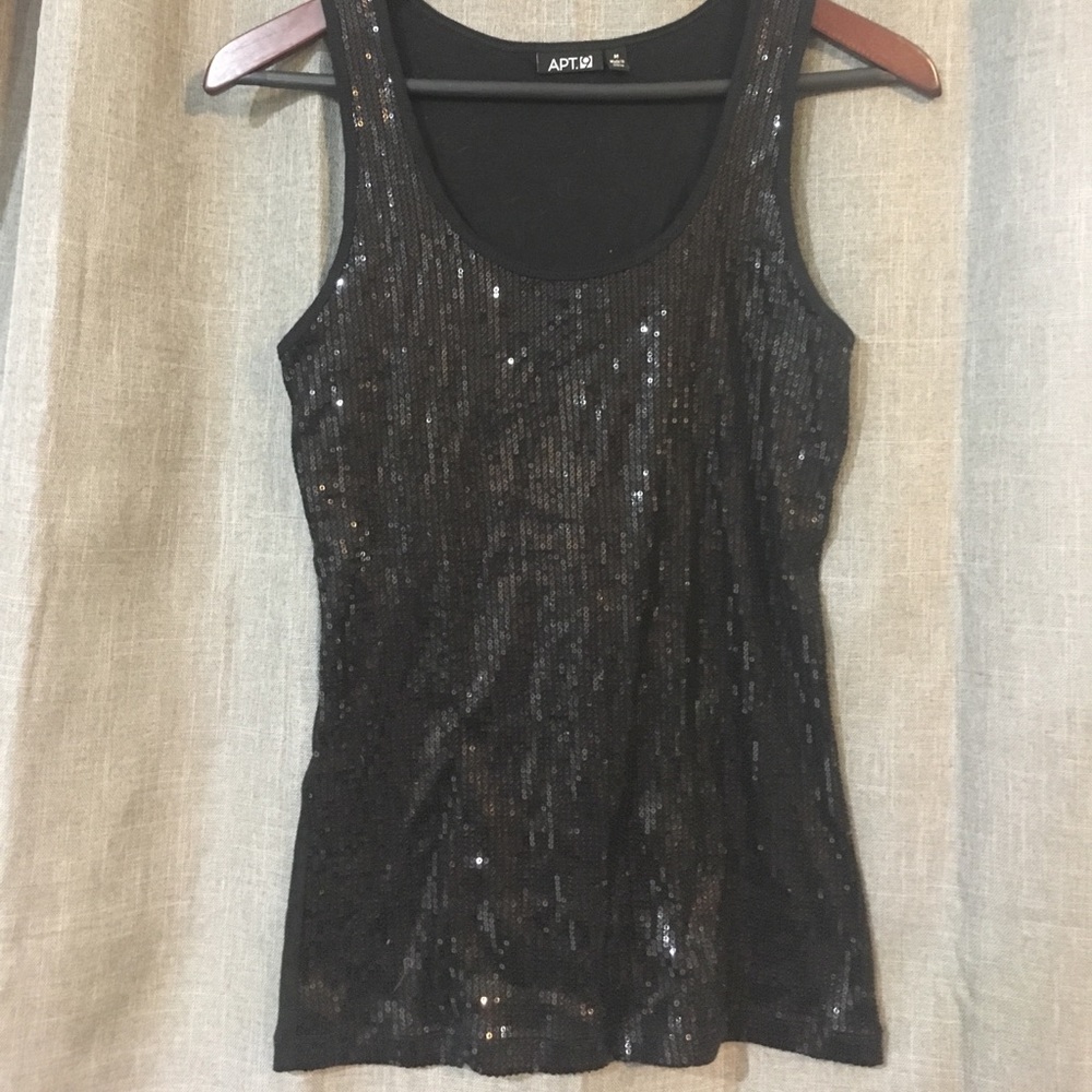 Black sequin tank