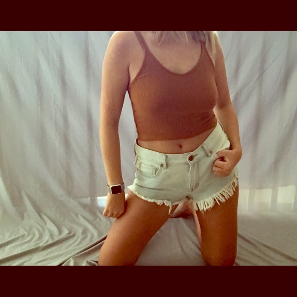 Light Wash Bullhead HW Jean Shorts