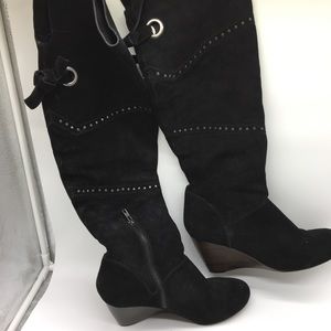Over the knee suede boots