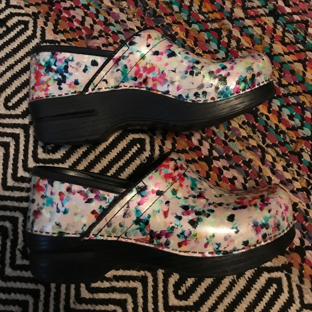 Size 38 Paint Splatter Dansko clogs