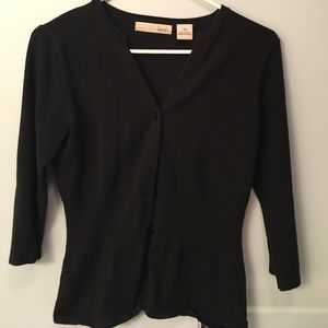 Black 3/4 sleeve cardigan