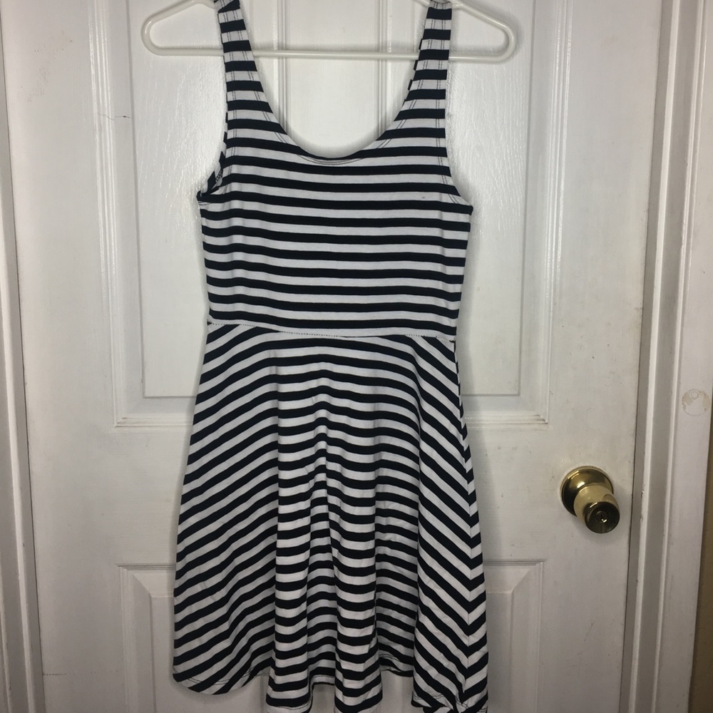 Black & white striped dress