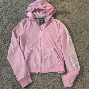 PINK velour bling sweatshirt