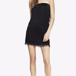 Hot! Black Strapless Express Fringe Dress Sz. 6