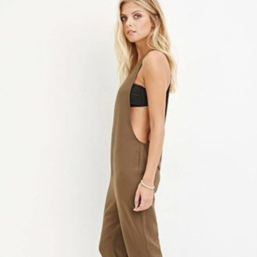 Forever 21 Contemporary Racerback Crepe Jumpsuit