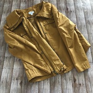 Ann Taylor Loft Mustard Yellow Zip Up Jacket Snaps