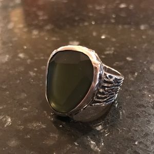 Silpada .925 Sterling Silver Luminous Green Ring