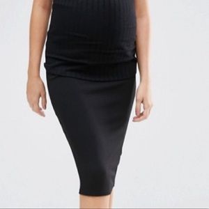 Asos maternity black pencil skirt size 6