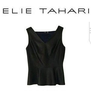 Elie tahari lamb leather Tasha blouse