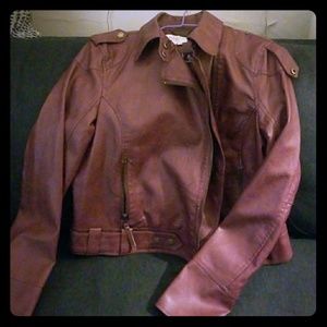 Rachel Roy Faux Leather Moto Jacket