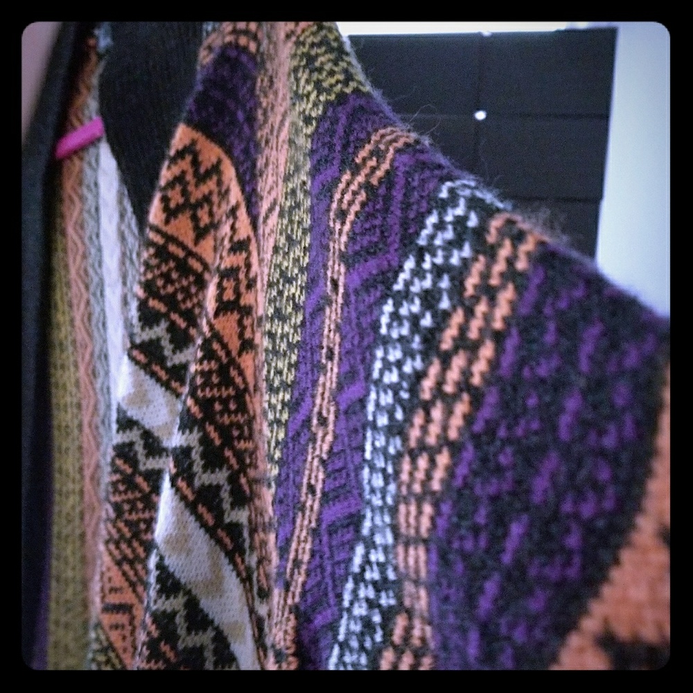 Multi color sweater. Very comfy for chilly nights