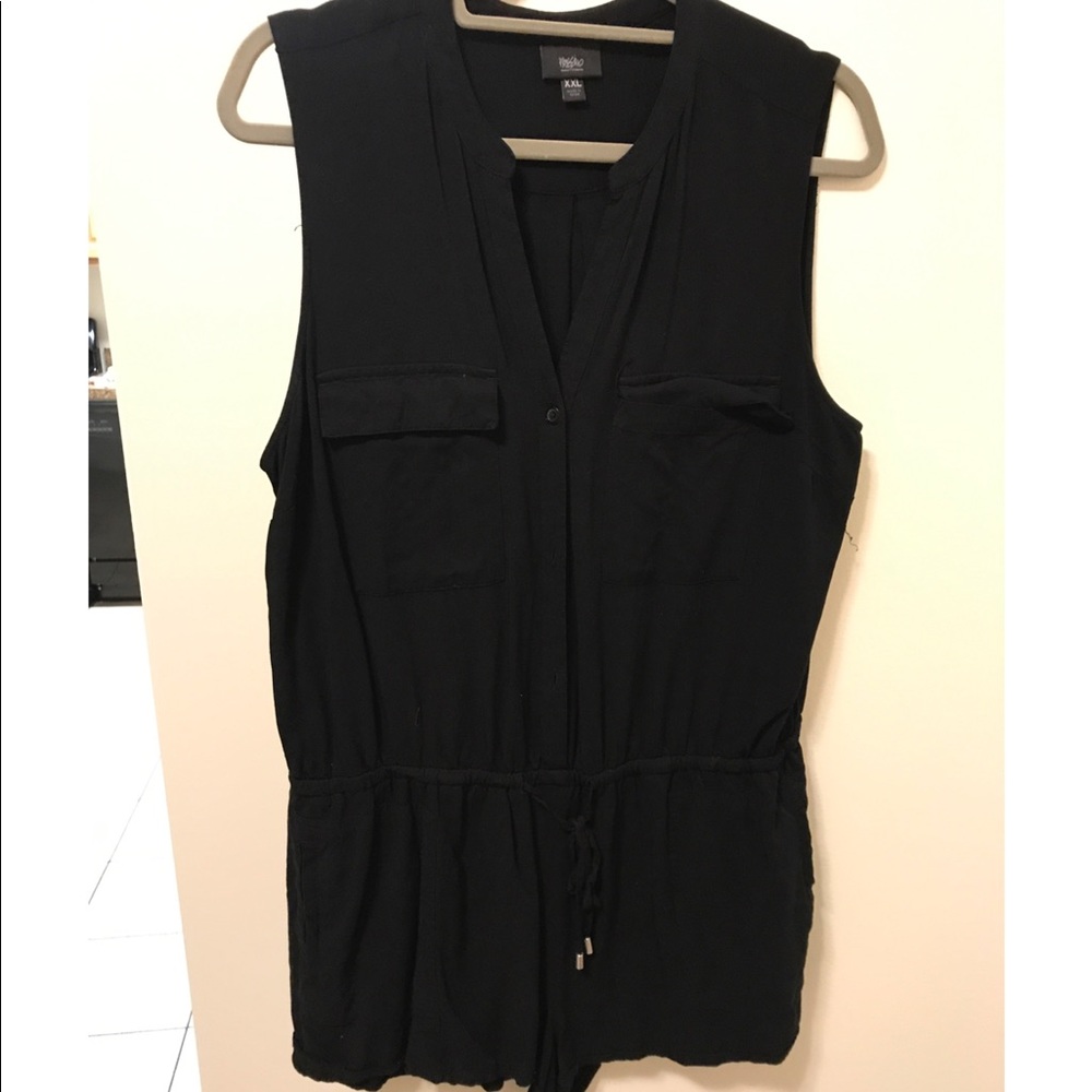 Black Button-Up Romper