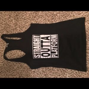 Black pure barre platform tank top