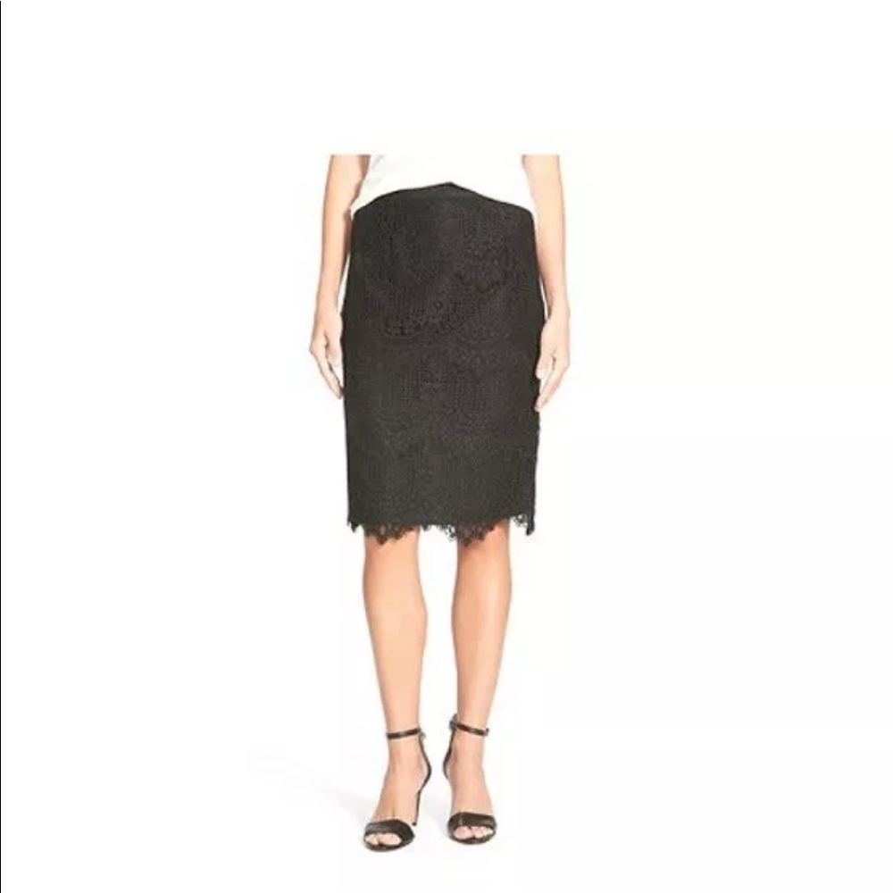 Cece by Cynthia Steffe Corded Lace Pencil Skirt