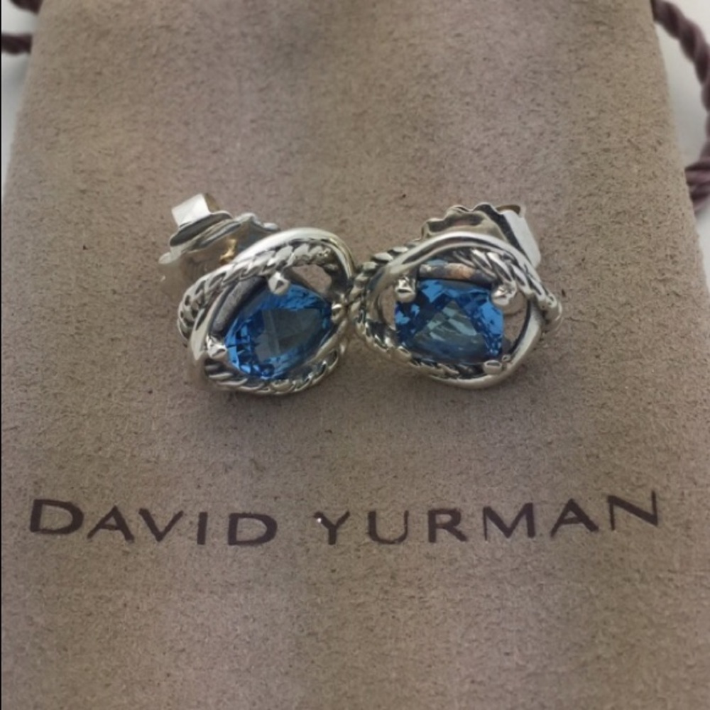 David Yurman blue topaz infinity earrings