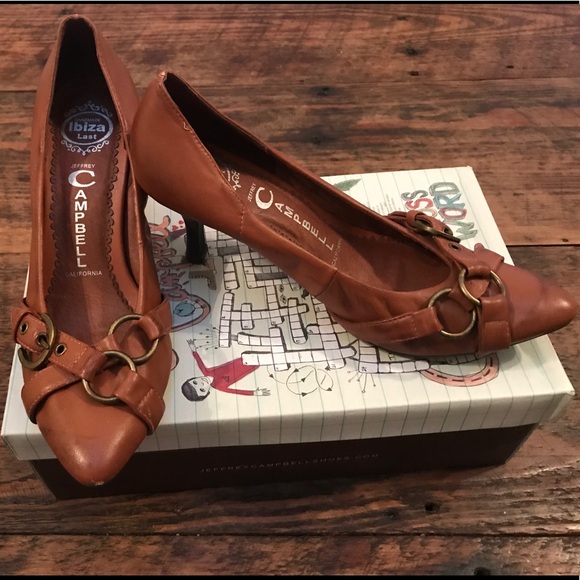 Jeffrey Campbell Brown Leather Heels - Picture 1 of 6