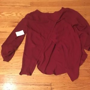 Charlotte russe cranberry blouse 3/4 sleeve