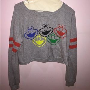 Elmo Sweatershirt Crop Top