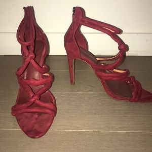 Zara red suede heels