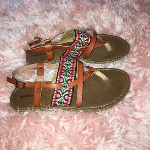 Aztec patterned sandals