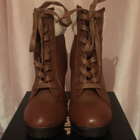 Bamboo Brand Brown LaceUp Brown Boots - Picture 2 of 3