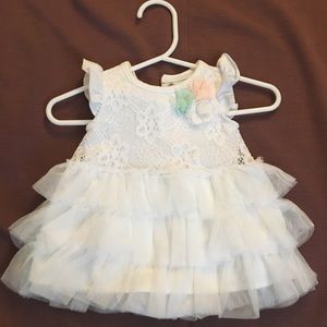 Baby girls newborn white ruffled dress
