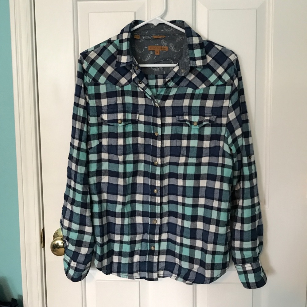 Green and blue plaid flannel