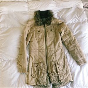 Tan Fall Parka with Fur