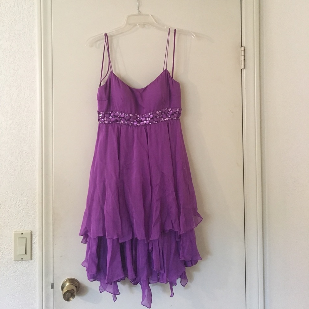 Mignon Orchid Embellished Tiered Ruffle Dress