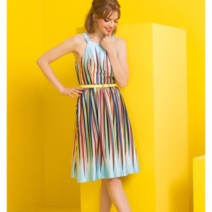 Modcloth rainbow stripe dress - medium (NWOT)
