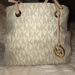 MIchael Kors White logo tote