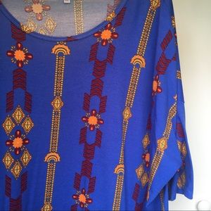 LuLaRoe Bright Tribal Irma Tunic Shirt Dress